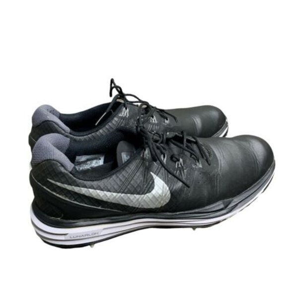Nike Lunar Control 3 Mens Golf Shoes Size 8.5 Black & Silver - Picture 1 of 5